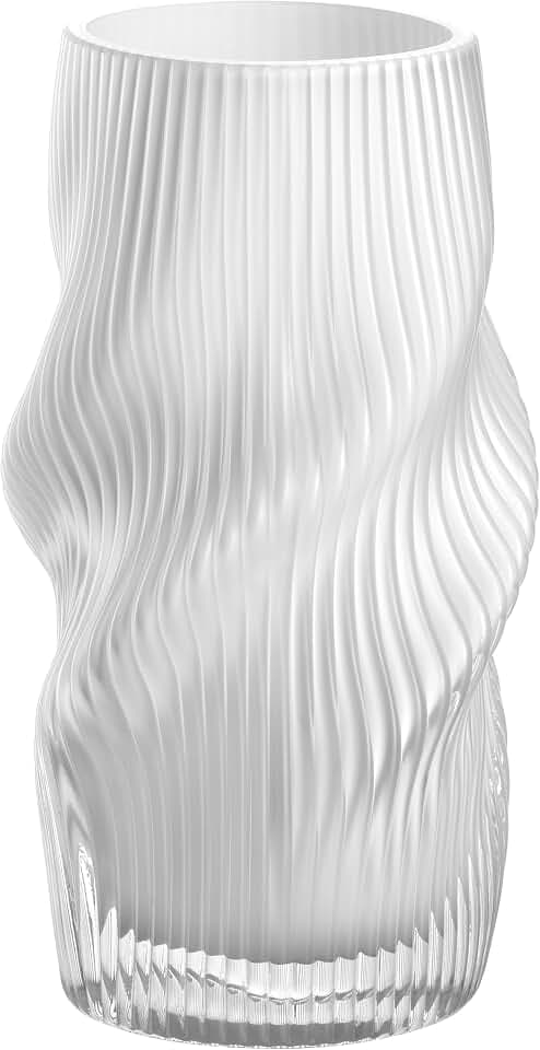 LEONARDO HOME Verdi Vase • 1 Stück • Kunstvolle Blumenvase für Tischdeko • Hingucker durch geschwungenes Design • Glasvase für Blumensträuße • Elegantes Tischaccessoire • Höhe 19,4 cm • weiß • 055274
