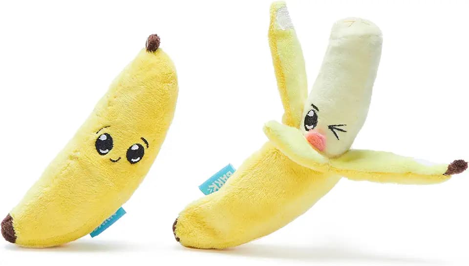 BarkBox Go Bananas 2-in-1 Interactive Plush Dog Toy