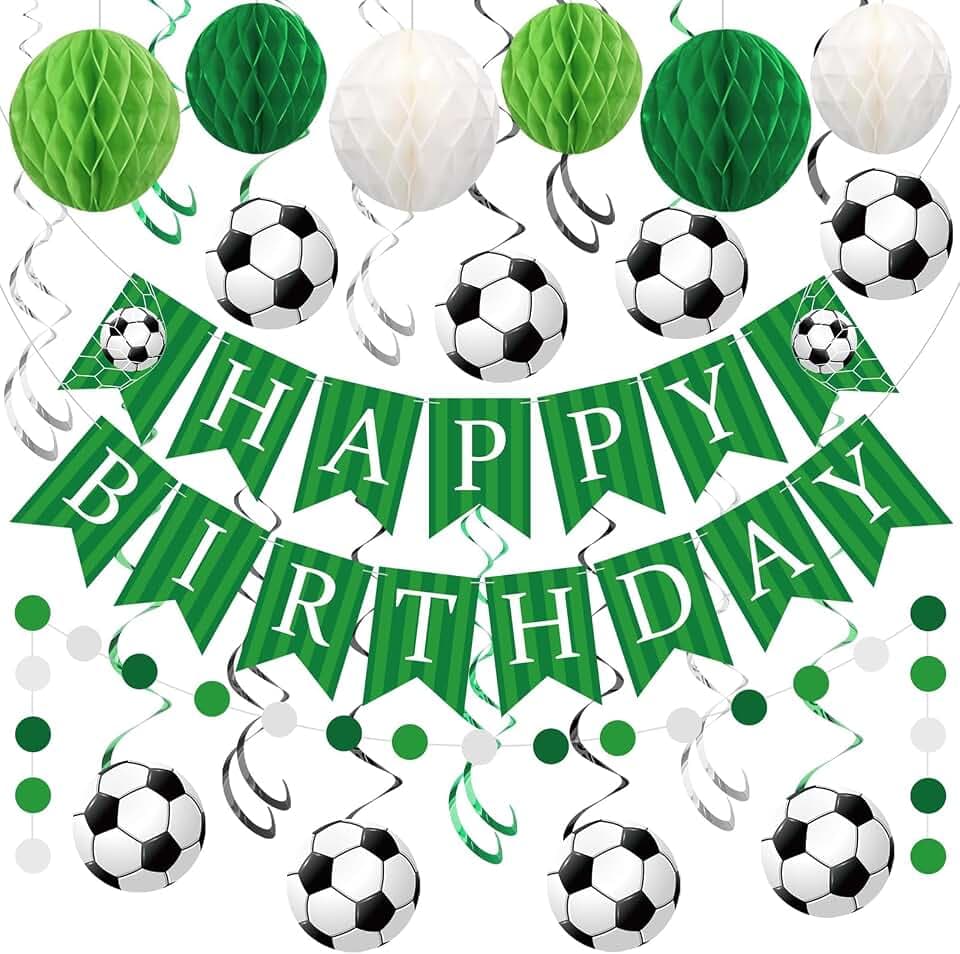 Geburtstagsdeko, Fußball Deko Geburtstag, Deko Geburtstag, Happy Birthday Deko, Happy Birthday Girlande, Fußball, Fussball