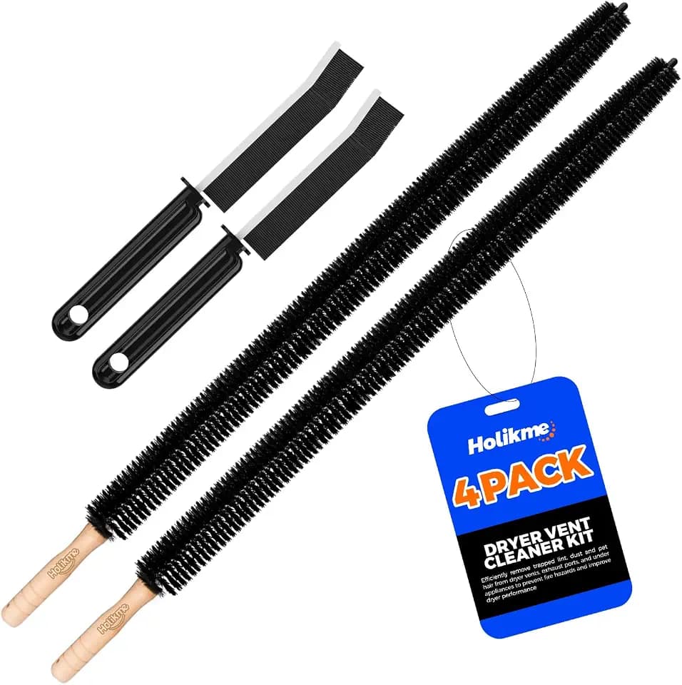 Holikme Dryer Vent Cleaner Kit - 4 Pack Flexible lint Trap Cleaner Tools