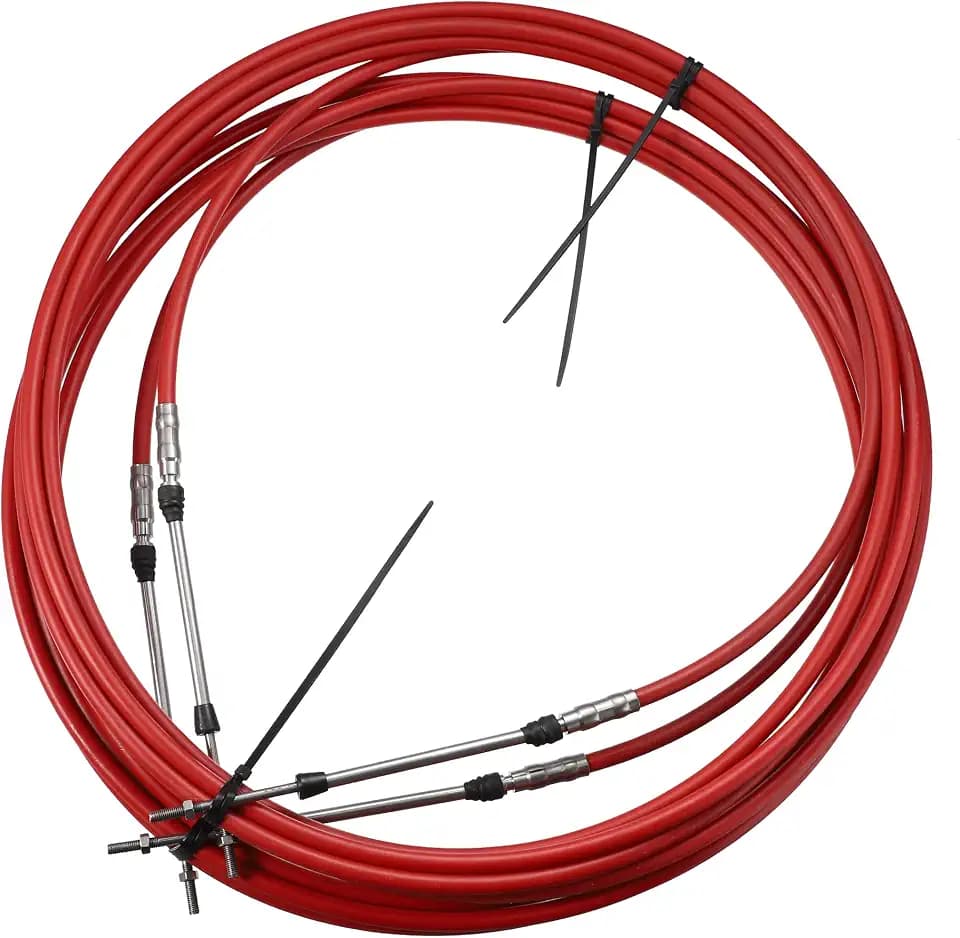 Motoforti 2pcs 20ft 6 Meter 236 Inch Marine Type 3300 / 33C Throttle Shift Remote Control Box Cable for Yamaha Outboard Engine Boat Motor Steering System Red