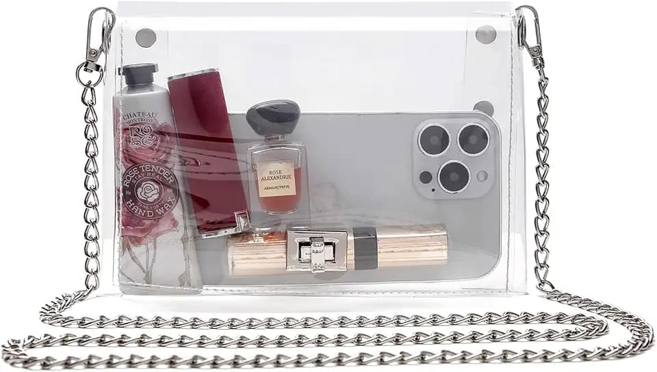 MOETYANG Transparent Clutch Clear Purse Crossbody Shoulder Bags Stadium Approved Bags