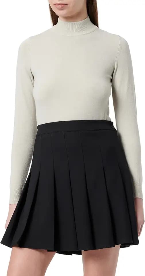 Koton Damen Viscose Mix Pleated Zipper Detail Mini Skirt