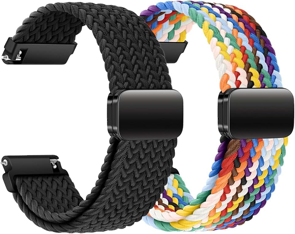 Nylon Uhrenarmband 22mm 20mm 18mm Elastisch Armband mit Magnetisch Verschluss für Damen Herren Schnellverschluss Smartwatches Ersatzarmband Verstellbares Atmungsaktive Sport Uhrenarmbänder