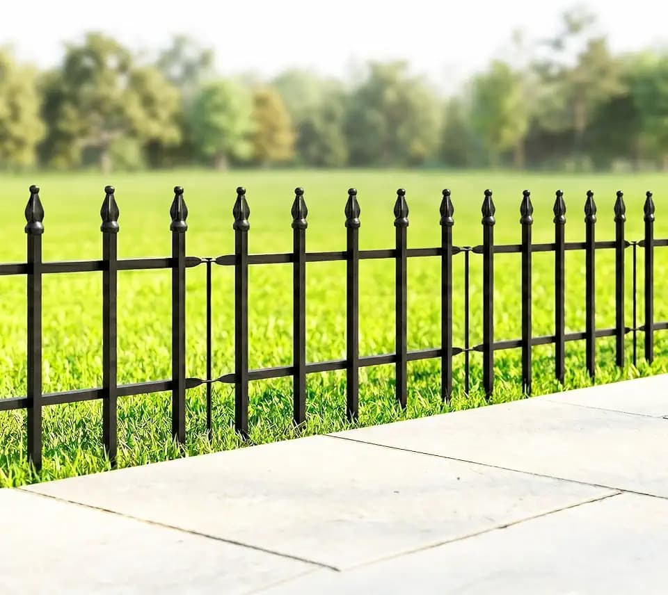 Thealyn 12" H x 16" W Decorative Metal Garden Border Fence, 5 Panels 6.6 Ft