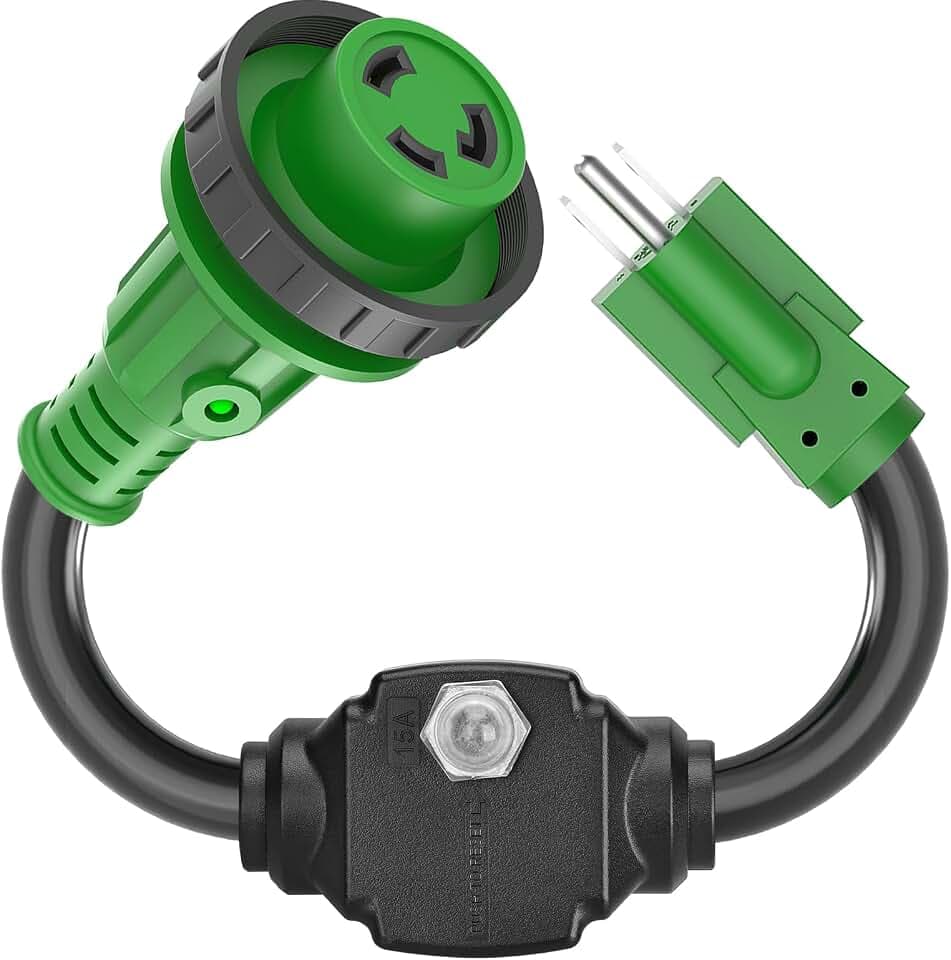 RVGUARD Overload Protector 30 Amp to 110 Volt RV Adapter Cord