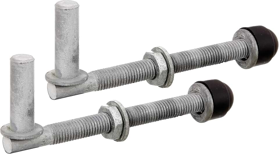 Alberts 410650 Kloben | ein Paar, zum Durchschrauben, verstellbar | feuerverzinkt | Dornmaß Ø13 mm | Länge 140 mm | Gewinde M12