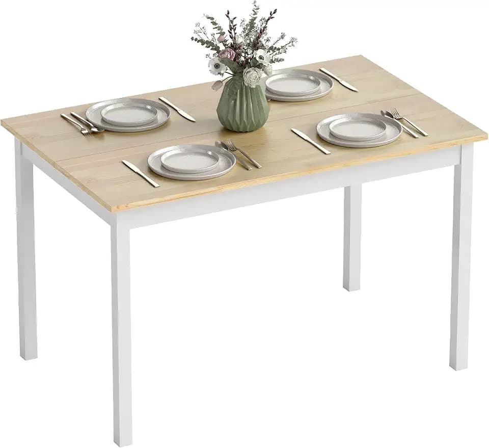 HOMCOM Esstisch Küchentisch für 4 Personen Esszimmer 120 x 75 cm Natur