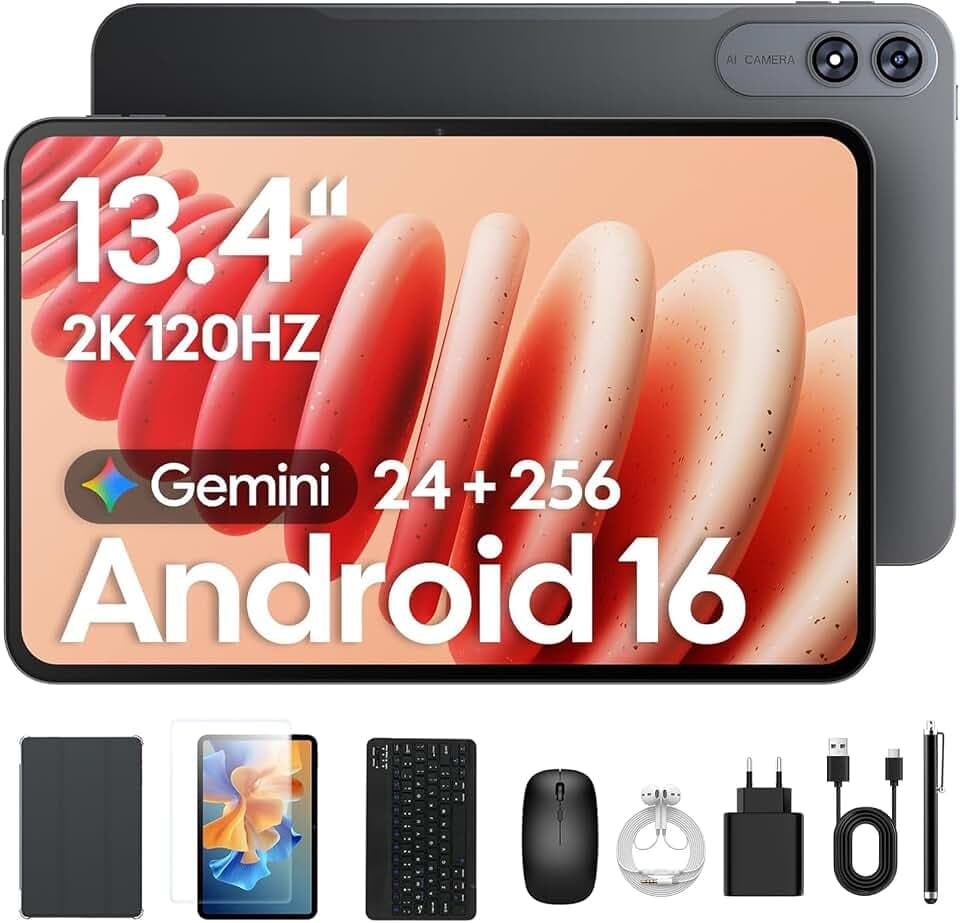 TABWEE 13,4 Zoll Tablet mit Tastatur und Stift für Studium & Büro