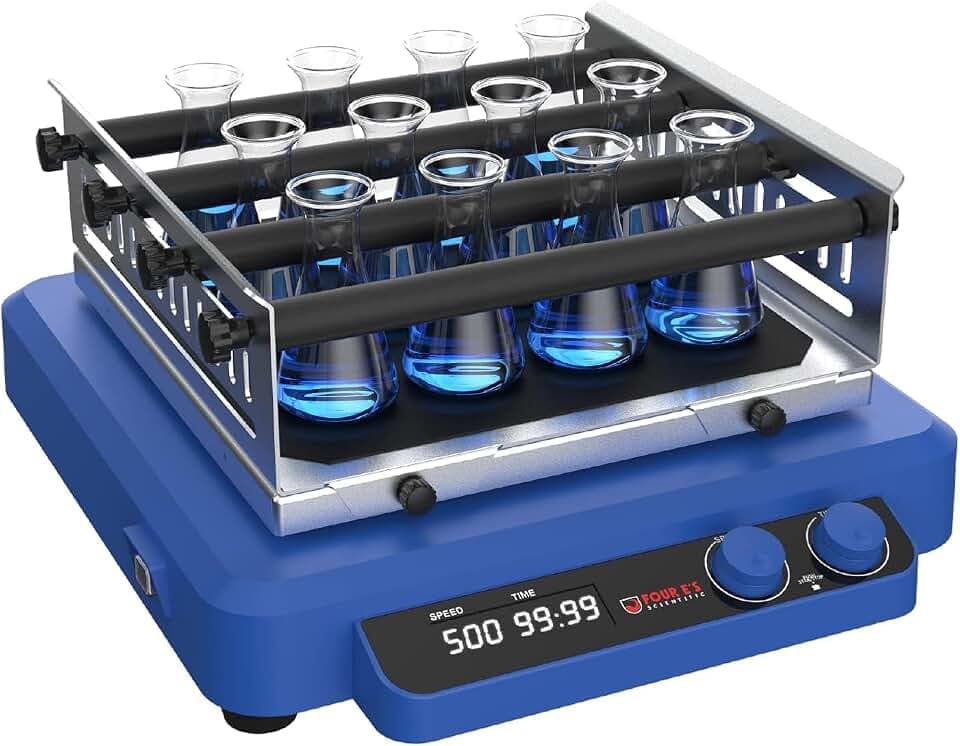 Orbital and Linear Shaker - Adjustable Speed 20-500 RPM Orbital Shaker, 7.5 kg Loading Capacity Laboratory Shaker Mixer with Both Orbital Linear Shaking Mode, Continuous and Timed Operations
