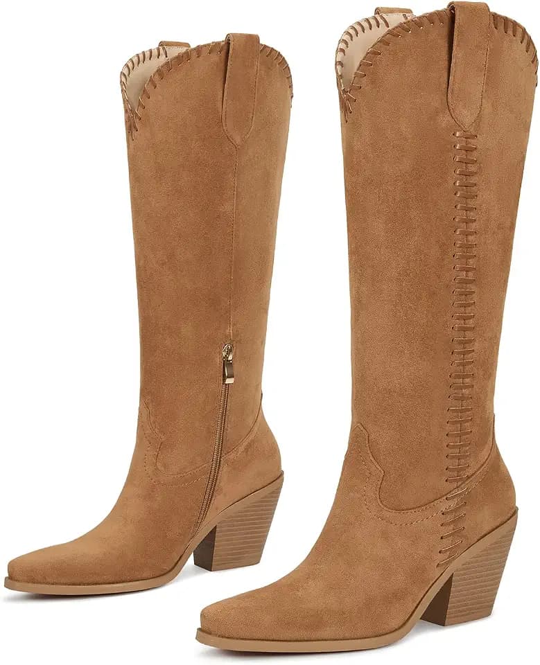 wetkiss Women's Knee High Cowboy Boots
