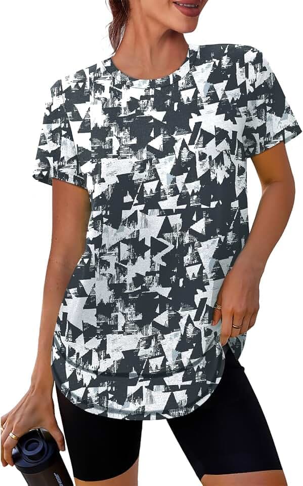 XIEERDUO Womens Workout Tops Short Sleeve Shirts Sun Protection UPF 50+ Quick Dry Outfits for Hiking Running S-3XL