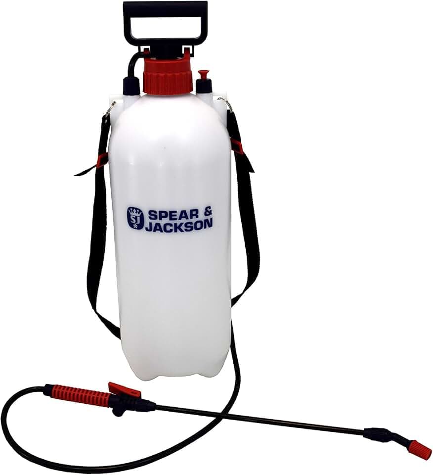 Spear & Jackson 8LPAPS 8 Liter (8 L) Pump-Drucksprüher – Sprühen von Wasser, Dünger & Pestiziden, verstellbare Düse & Durchfluss, 560 mm Spritzlanze mit 1,3 m Schlauch, einfach zu tragen