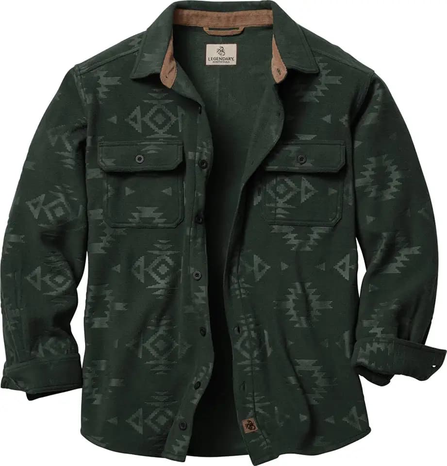 Legendary Whitetails Mens Long Sleeve Fleece Button Up Shirt
