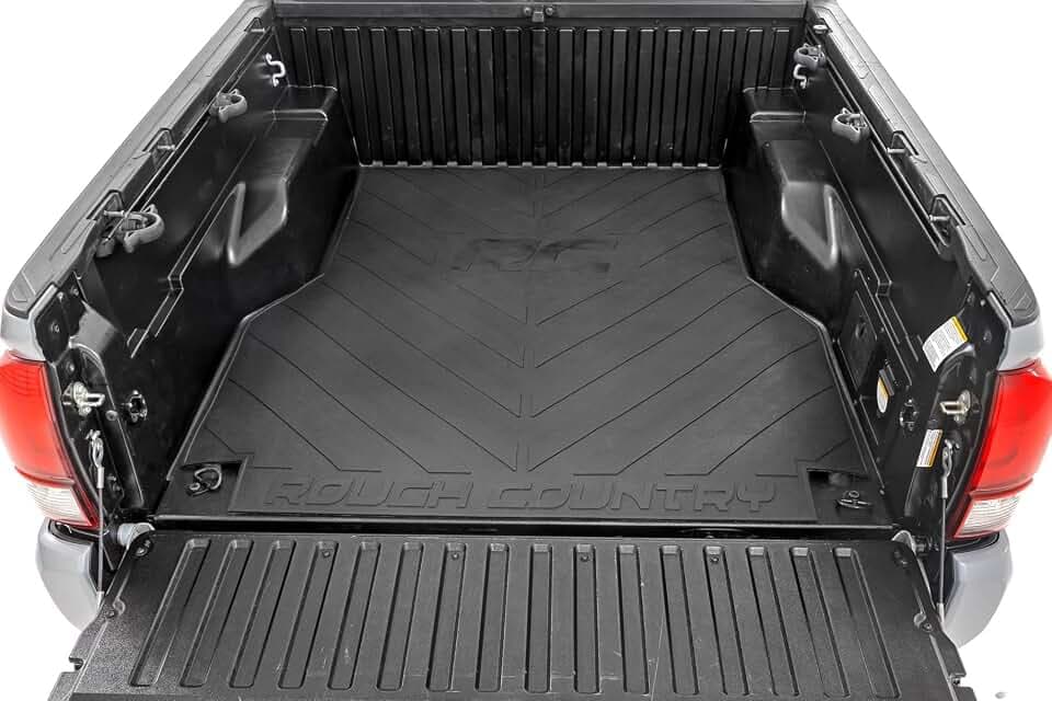 Rough Country Truck Bed Mat for Toyota Tacoma (2005-2023) – Fits 5' Bed, Tear-Resistant Heavy-Duty Rubber, Non-Slip Protection