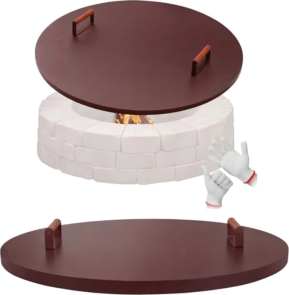 38 Inch Fire Pit Lid, 1.5 mm Steel Cover, Fits up to 36 Inch Pits