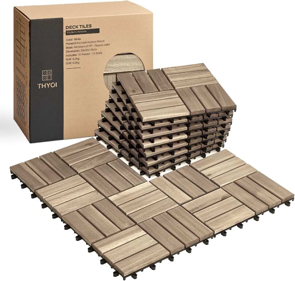 THYOI Premium Deck Tiles, Patio Flooring - Round Joint
