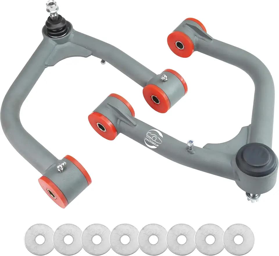 Front Upper Control Arms for Toyota Tundra 2007-2021, Toyota Sequoia 2008-2022, 2-4" Lift Tubular Suspension Control Arm, Replacement OEM Factory Suspension Arms, Wrinkle Gray