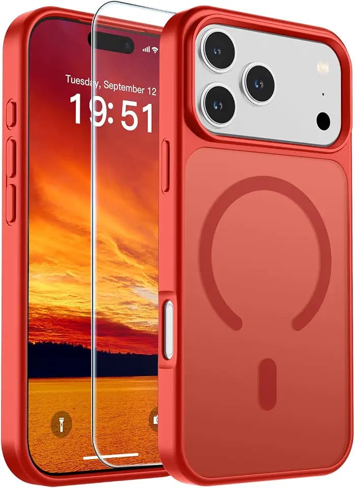 SUPFINE Magnetic for iPhone 18 Pro Max Case/iPhone 17 Pro Max Case Red