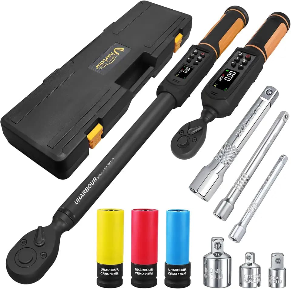 Uharbour Digital Torque Wrench Set 1/2" & 3/8" Drive 2 Pcs