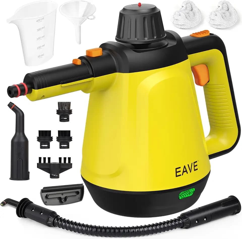 Dampfreiniger Handgerät, 110℃ Steam Cleaner zur effizienten Reinigung, vielseitiger Dampfreiniger für Alles mit 10 Aufsätzen & 5m Netzkabel, Handdampfreiniger für Sofas, Teppiche, Fugen, Fettspuren,YL