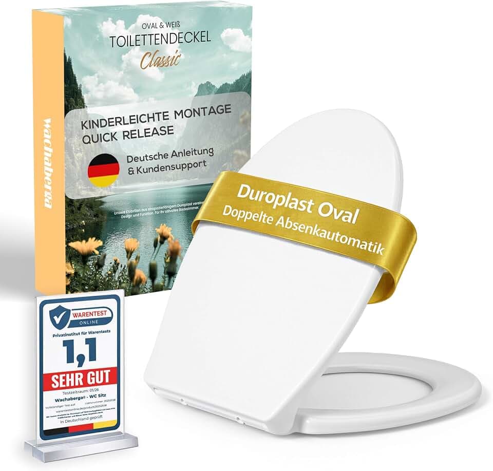 Toilettendeckel mit Absenkautomatik Weiß Duroplast Ovale WCs