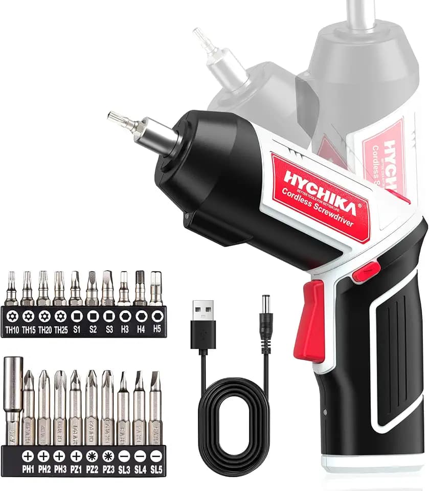 HYCHIKA Akkuschrauber klein, Cordless Screwdriver 6Nm Drehmoment und
