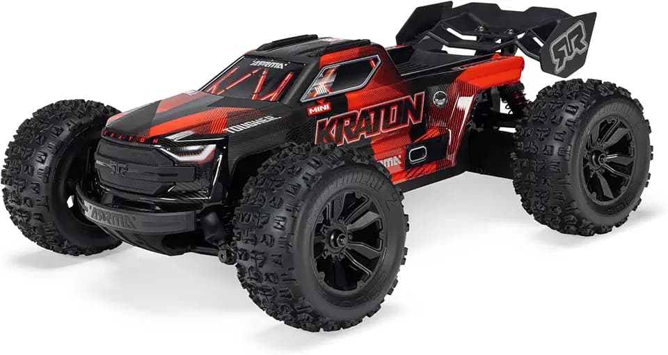 ARRMA 1/16 Mini KRATON 3S DSC 4X4 RTR – Brushless Speed Monster Truck – 80+ km/h High-Speed Basher – Schwarz/Rot
