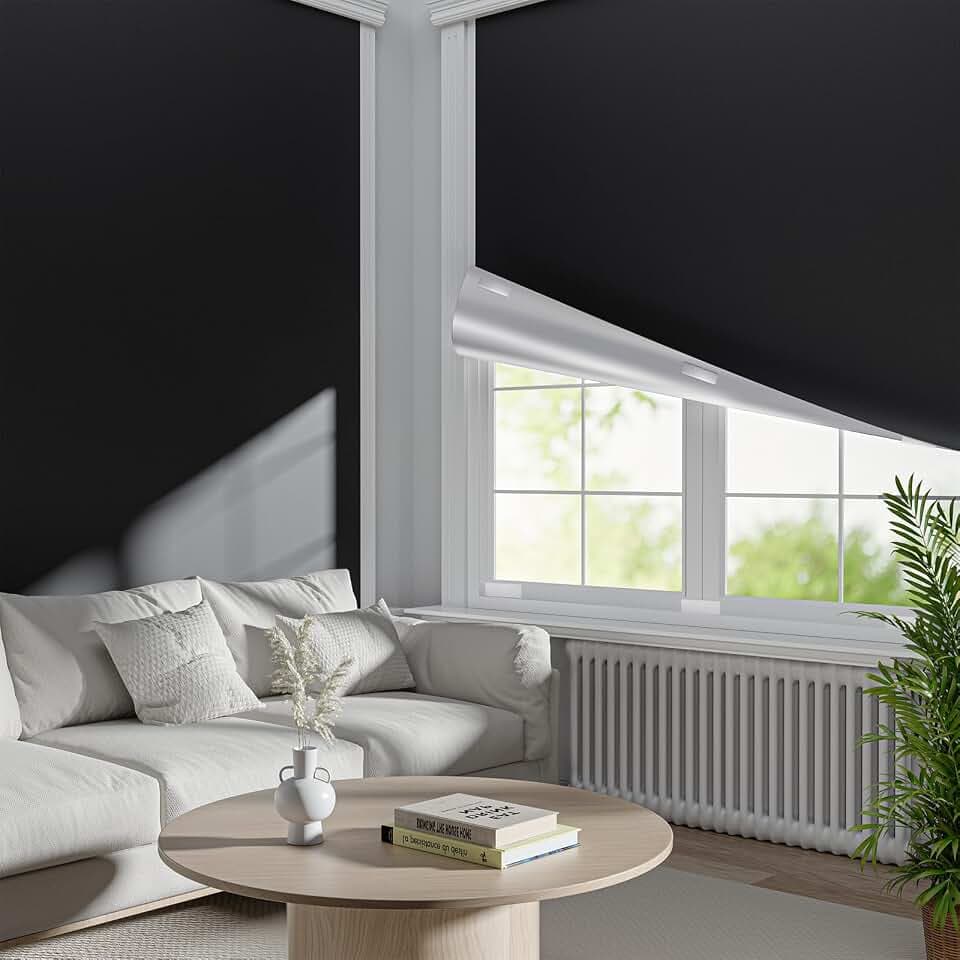 Portable Blackout Shades for Windows - 100% Blackout Window Cover for Travel, Baby Nursery, RV - No Drill, Waterproof, Lightweight Stick On Window Cover with Hook & Loop Tape (67" x 48")