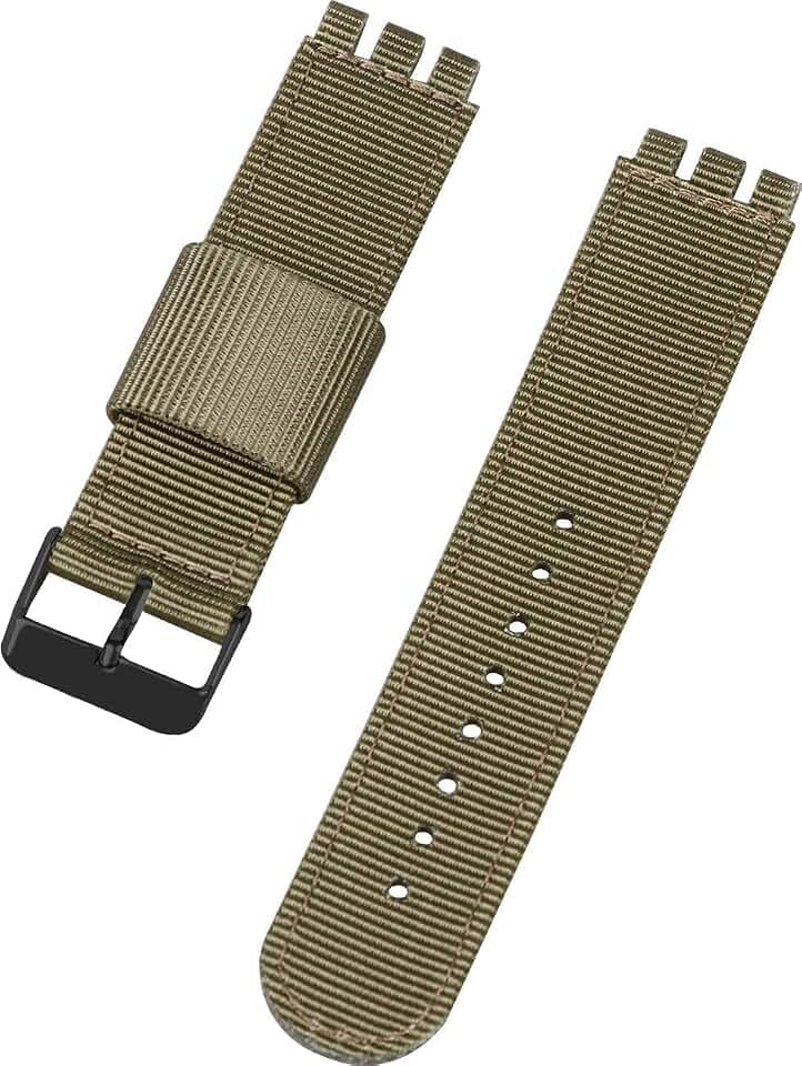 kompatibel mit Swatch Armband(17mm 19mm 20mm 22mm),Nylon Uhrenarmband verstellbares Ersatzband mit EdelstahlschnallenSoft Woven Nylon Replacement Band with Adjustable Closure