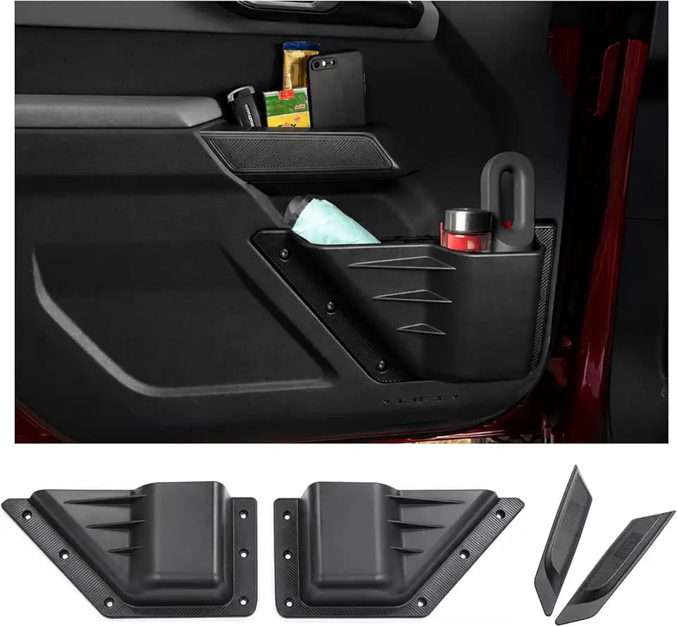 Mabett Front Door Organizer Set for 2021-2026 Ford Bronco Accessories 4Pcs