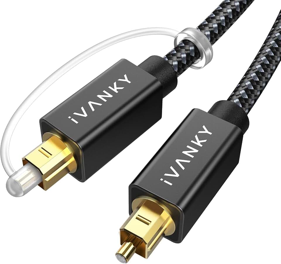 IVANKY Optical Audio Cable 3.3ft, Toslink Fiber Optic S/PDIF Digital Audio