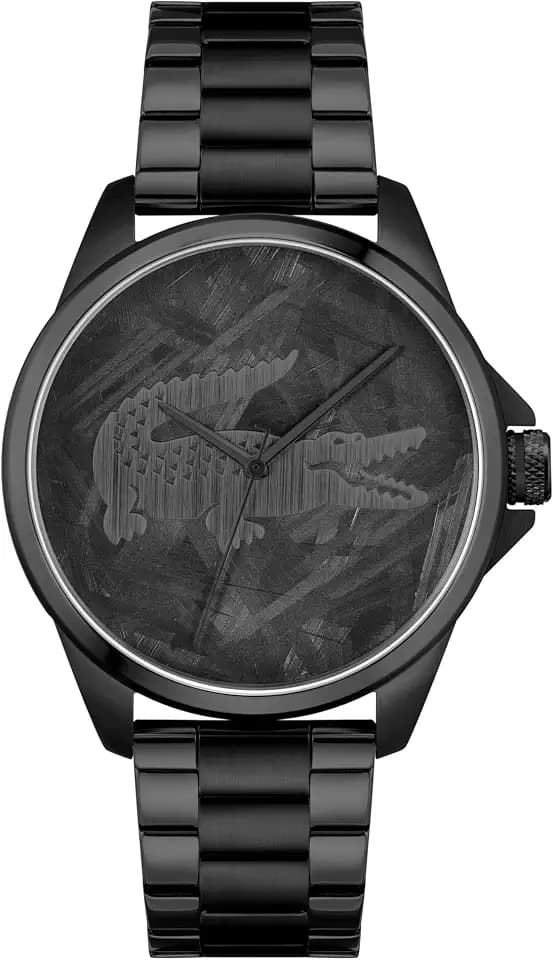 Lacoste Uhr mit DREI-Zeiger-Quarzwerk für Herren Kollektion LE Croc mit Silbernem, Goldfarbenem oder Schwarzem Edelstahlarmband