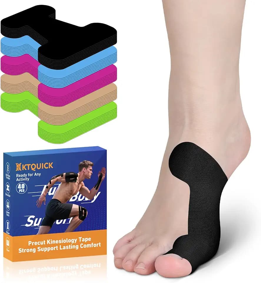 KTQUICK Vorgeschnittene Kinesiotapes bei Hallux Valgus,40PCS,Wasserdicht