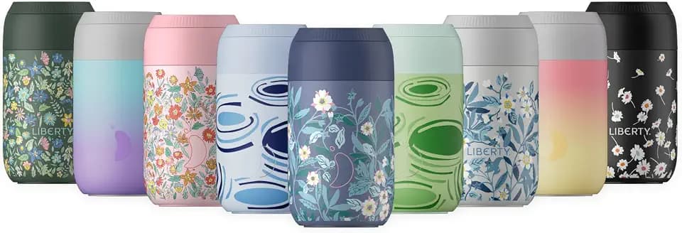 Chilly's Serie 2 Isolierter Kaffebecher - Doppelwandige Tasse mit Deckel - BPA-Freier Edelstahl - Klein Blue Hockney, 340ml