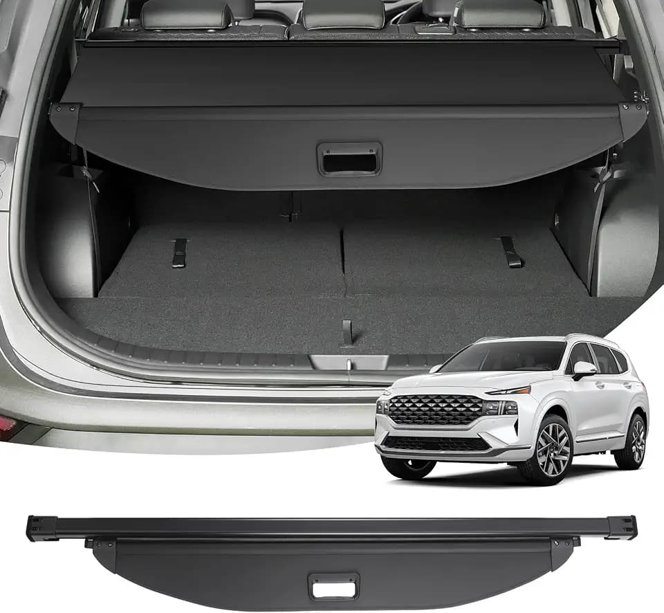 Powerty Cargo Cover for 2019-2023 Hyundai Santa Fe Accessories 5 Seats