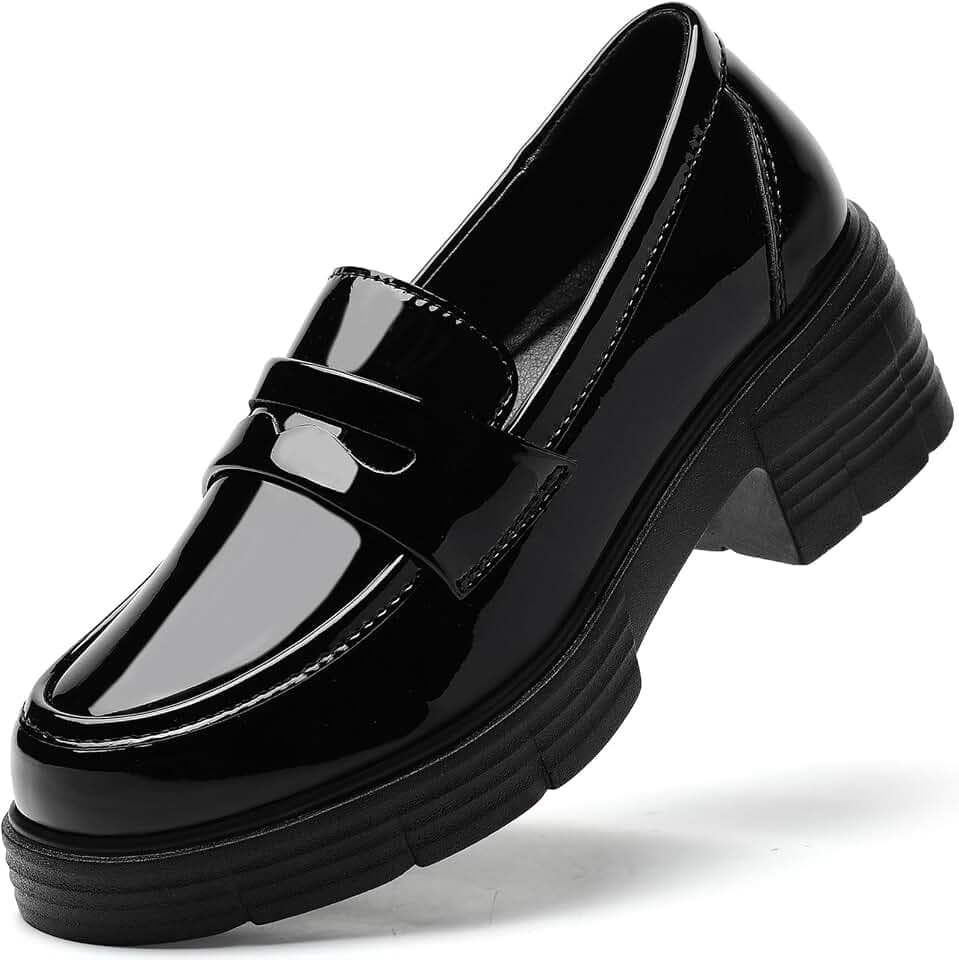 Loafers for Women Penny Slip On Chunky Block Heel Platform Loafer