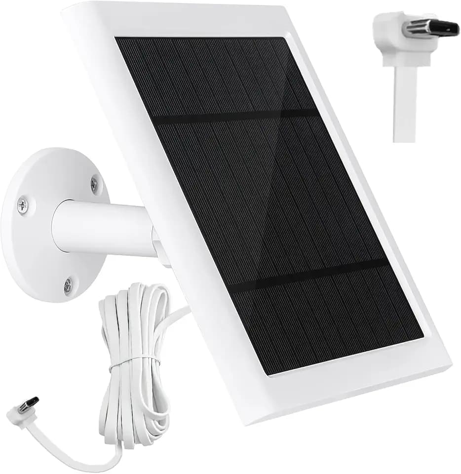 Solar Panel for Ring Camera Outdoor, 1 Pack 4W Solar Charger Compatible with Ring Stick Up&Spotlight Plus/Pro Cam Battery, IP68 Waterproof 10ft Cable with USB-C to Ring Battery Plug Adapter