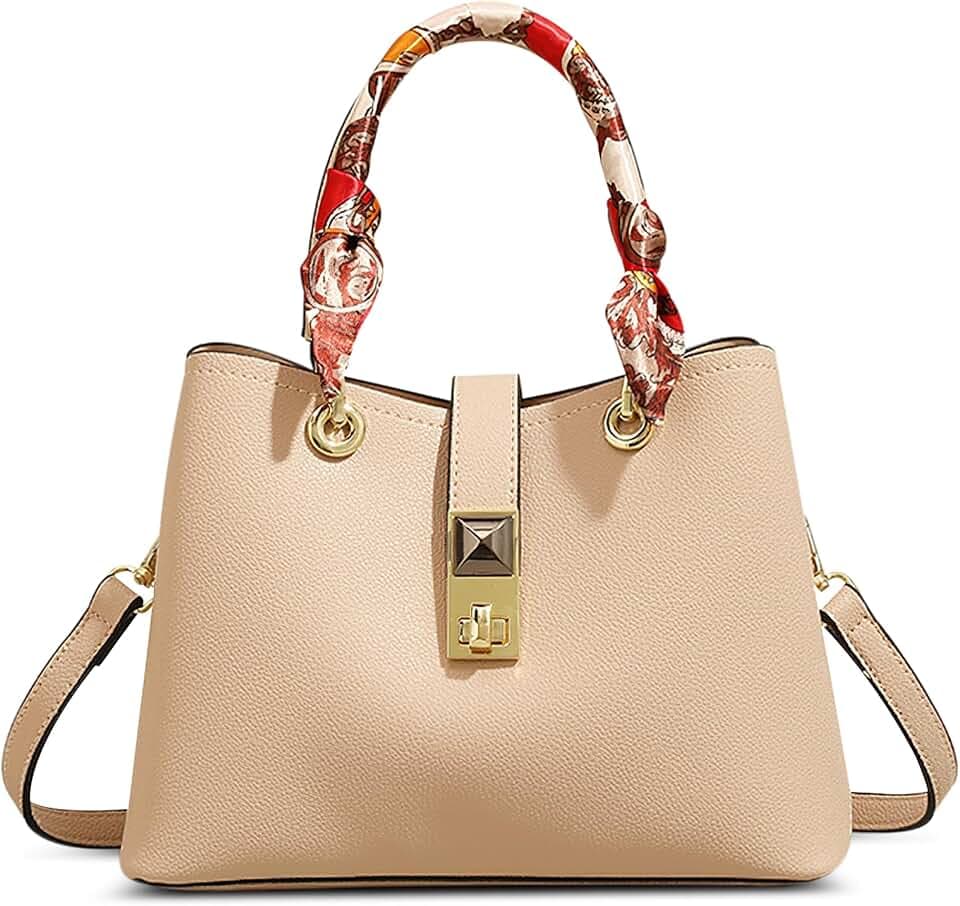 Mode Damen Handtasche Shopper Umhängetasche Frauen Schultertasche Elegant Henkeltaschen Casual Top-Griff Taschen für Arbeiten Reisen Schule Wasserdicht PU Leder Tote Bag Weiß