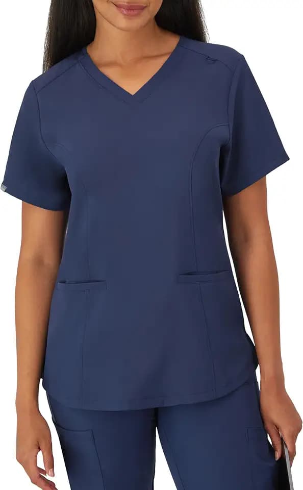 Hanes Women's Scrubs Healthcare Top with V-Neckline, Moisture-Wicking Stretch Scrub Shirts