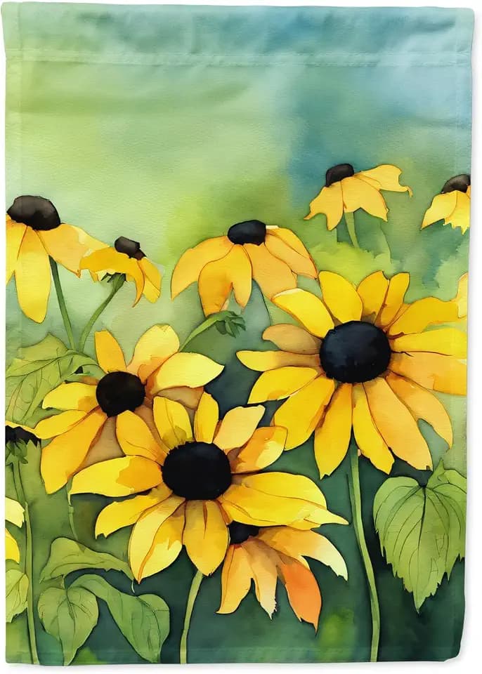 Caroline's Treasures Maryland Black-Eyed Susans in Watercolor Garden Flag Mailbox Flag Decorative Yard Flag Banner Outside Patio Artwork Yard Flower Beds, Garden Size, Multicolor