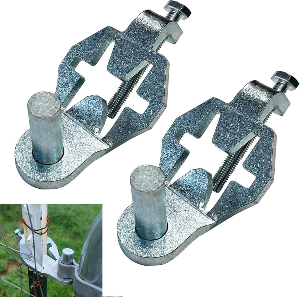 Heavy Duty T-Post Gate Hinge – Galvanized Steel Fence Hinge Pins for Chain Link Fence, Farm, Garden & Backyard Gates