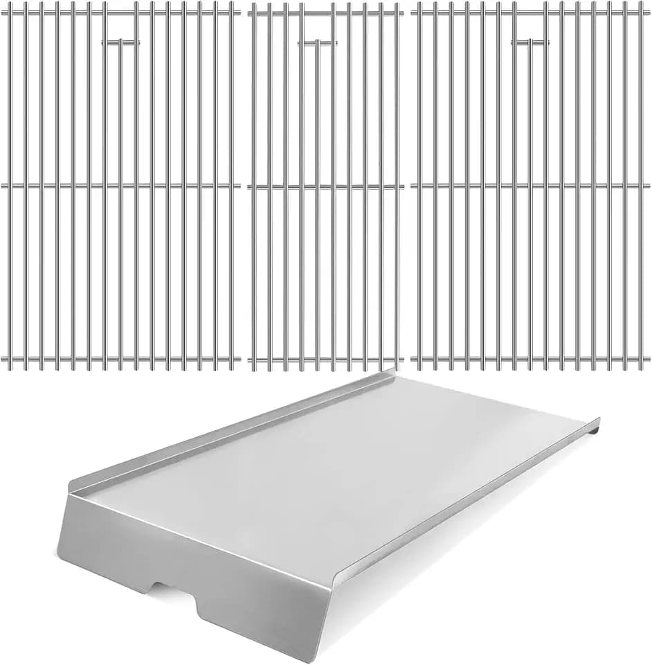 Drip Tray Cooking Grate Set for Traeger 34 Pro Series Grease Pan Grill Grid Replacement Parts KIT0786 BCA006 Eastwood Texas Elite Pellet Smoker Heat Baffle Diffuser Stainless Steel BBQ Accessories