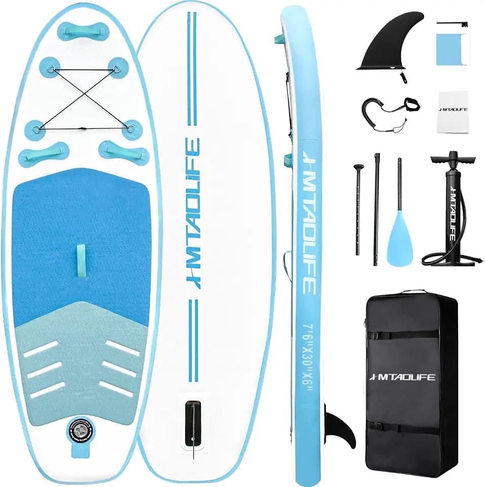 Kids Inflatable Stand Up Paddle Board, Kids Paddle Board with SUP Accessories, Anti-Slip EVA Deck, 7’6’’Child SUP for Kids & Youth
