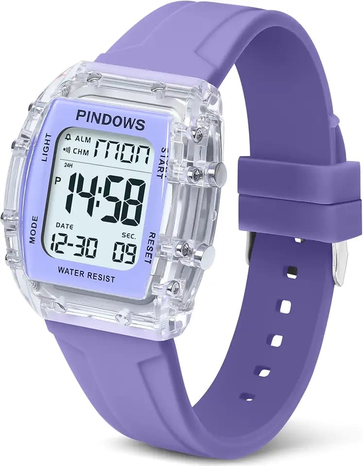 Damen Uhren für Damen Teenager Uhr Outdoor Sport Digitaluhren für Frauen Studenten wasserdichte Uhren mit Wecker Stoppuhr Countdown Zweifach-Zeitmessung Funktion Licht