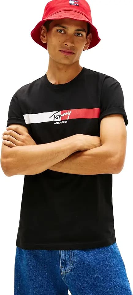 Tommy Jeans Herren TJM Reg Signature Stripe T EXT Dm0dm22539 S/S T-Shirt (1er Pack)