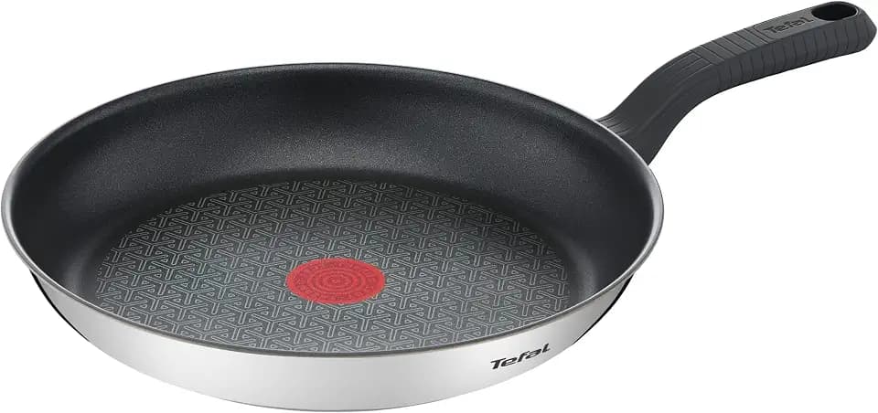 Tefal Comfort Max Bratpfanne 30 cm, Induktion, Antihaftbeschichtung, hochwertiger Edelstahl, Temperaturanzeige, Thermo-Spot, wärmeisolierter Griff G7260744