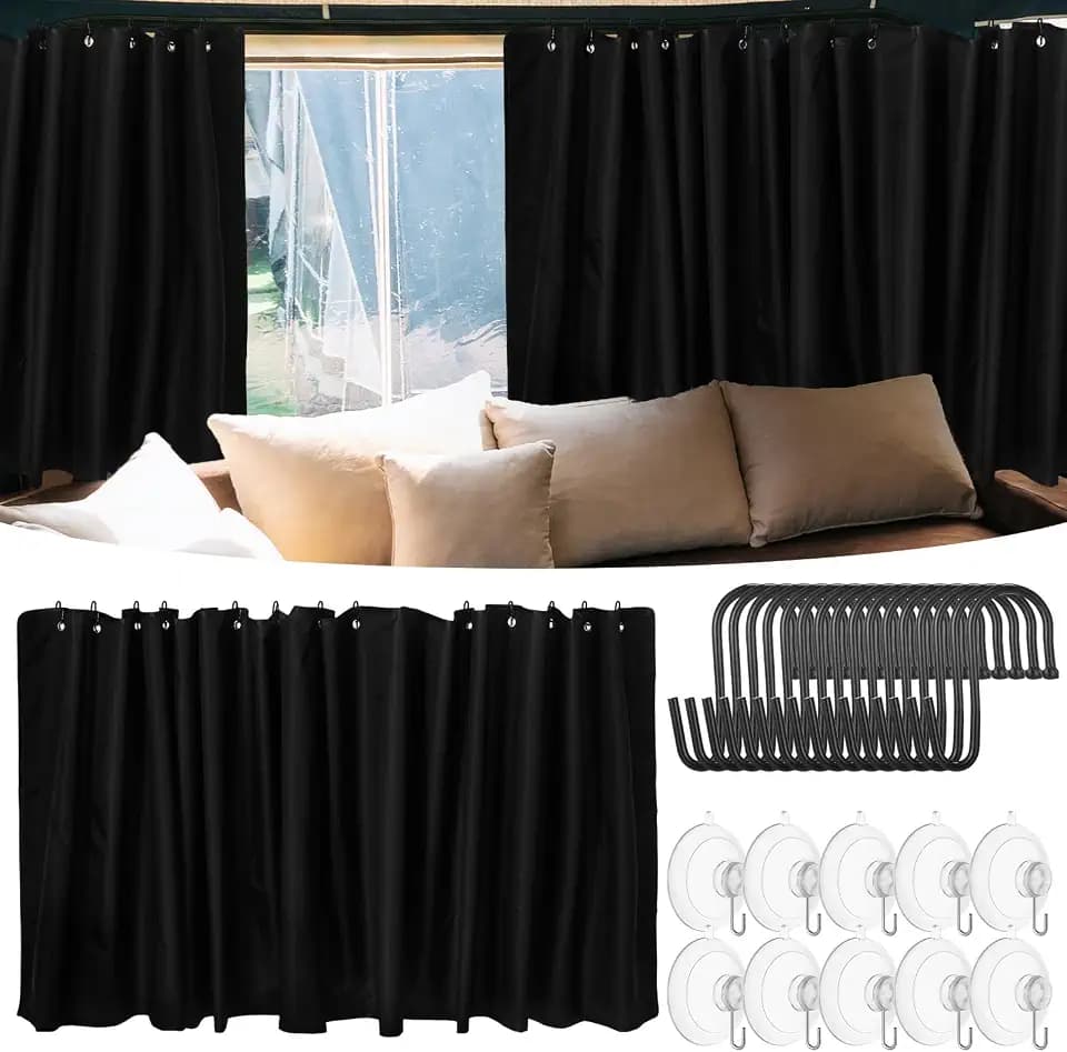 28 Inch Long 11 ft Wide Car Privacy Divider Curtains Rv Window Curtains