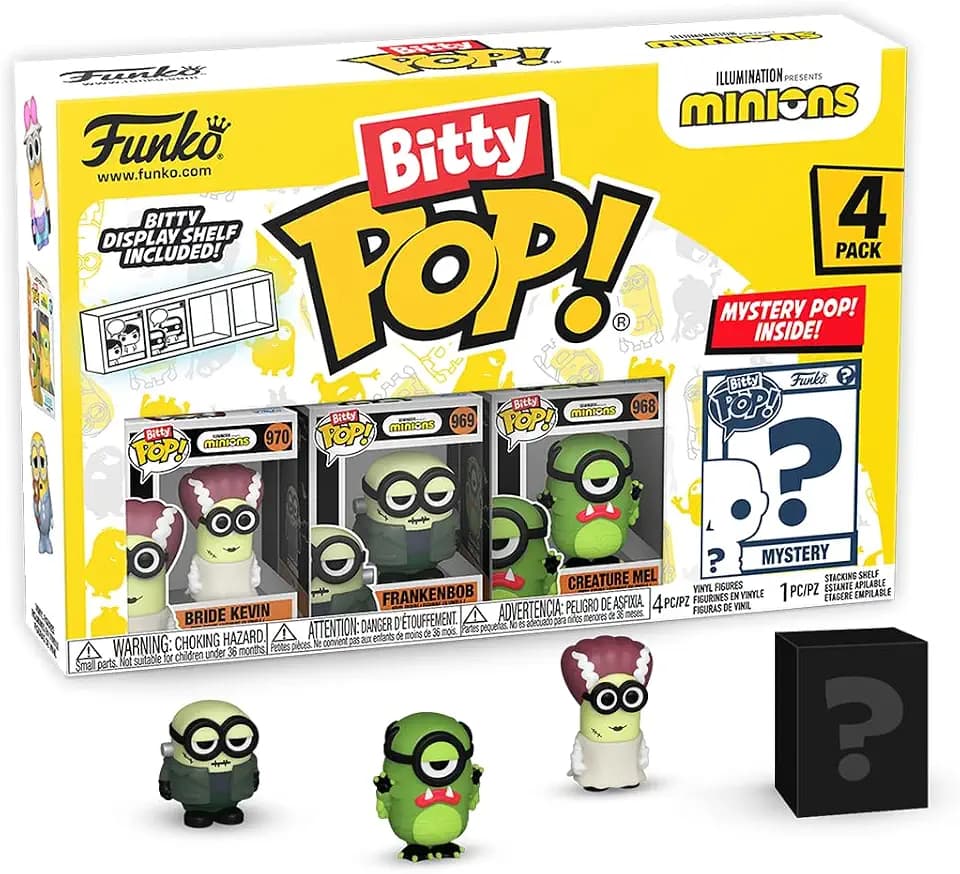 Funko Bitty POP! 4 Pack: Minions - Frankenbob, Bride Kevin + Mystery Minis