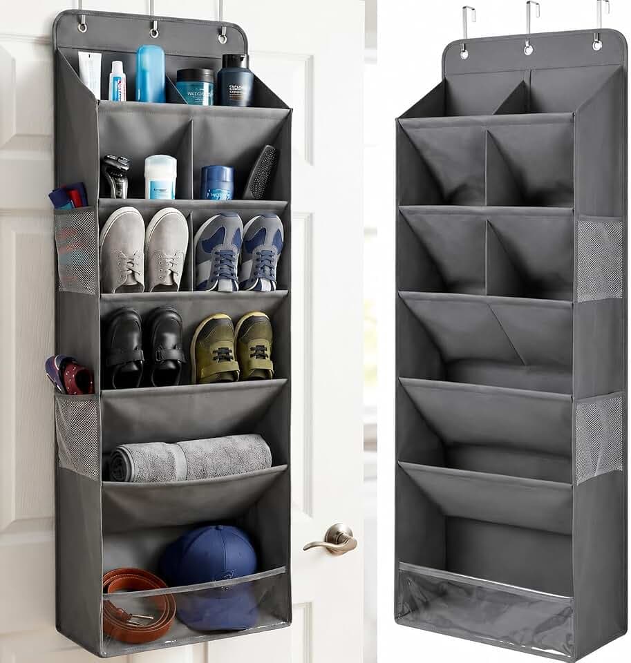 HOMELUX THEORY Hanging Shoe Organizer for Closet, 6-Tier, 120D, Dark Gray